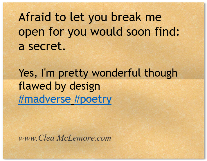 Micropoetry by Clea McLemore, Afraid