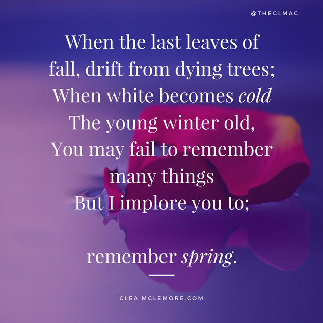 Remembering Spring, by Clea McLemore