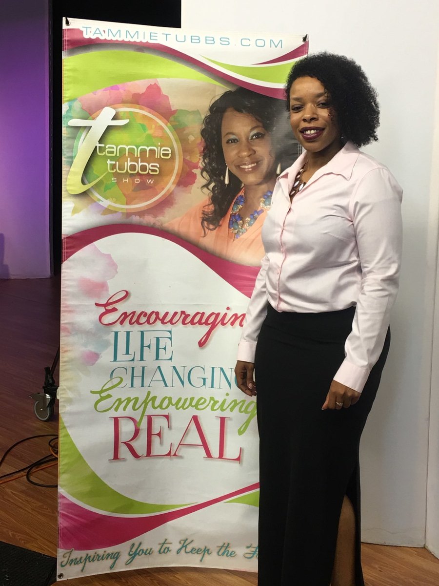 Clea on the set of the Tammie Tubbs Show